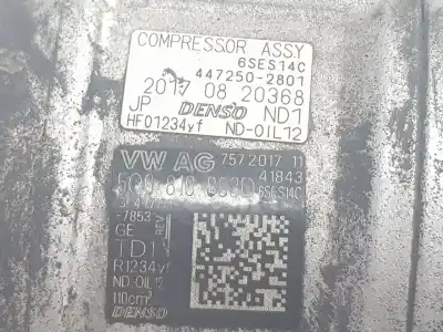 Автозапчастина б/у компресор кондиционера для skoda superb (3v3) 2.0 tdi посилання на oem iam 5q0816803d  5q0816803d
