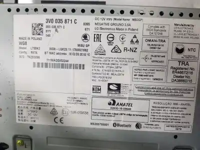Автозапчастина б/у gps навігаційна система для skoda superb (3v3) 2.0 tdi посилання на oem iam 3v0035871c  3v0035871c
