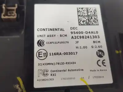 Second-hand car spare part electronic module for kia optima (jf) 1.7 crdi oem iam references 95400d4al0  95400d4al0