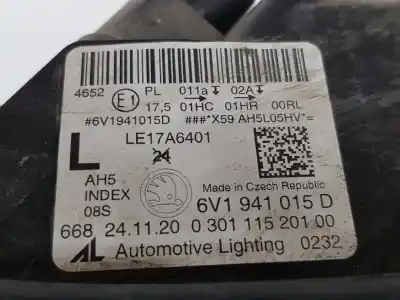 Автозапчастина б/у ліва фара для skoda fabia combi 1.0 tsi посилання на oem iam 6v1941015d  6v1941015d Автозапчастина б/у ліва фара для skoda fabia combi 1.0 tsi посилання на oem iam 6v1941015d  6v1941015d