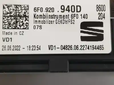 Peça sobressalente para automóvel em segunda mão quadrante por seat ibiza 1.0 tsi referências oem iam 6f0920940d  6f0920940d