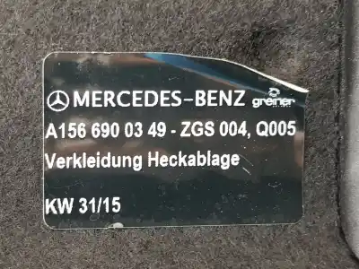 Second-hand car spare part parcel shelf for mercedes-benz clase gla (w156) 2.1 cdi cat oem iam references a1566900349 a1566900349 