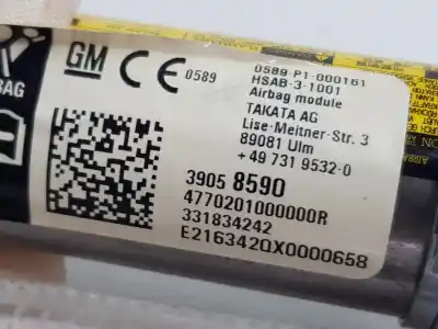 Автозапчастина б/у передня права подушка безпеки для opel astra j gtc 1.6 cdti (08) посилання на oem iam 39058590  39058590