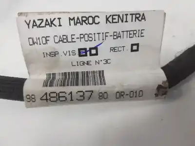 Second-hand car spare part wire for citroen jumpy spacetourer 2.0 blue-hdi fap oem iam references 9848613780  9848613780