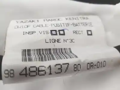 Second-hand car spare part wire for citroen jumpy spacetourer 2.0 blue-hdi fap oem iam references 9848613780  9848613780