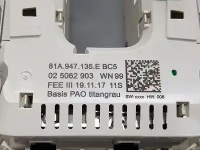 Автозапчасти б/у внутренний свет за audi q2 (gab) basic ссылки oem iam 81a947135ebc5  81a947135e