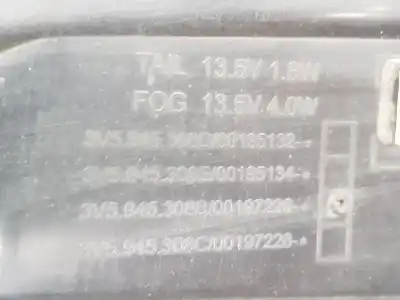 Автозапчасти б/у внутренний правый задний фонарь за skoda superb berlina 3v3 active ссылки oem iam 3v5945308b  3v5945308b