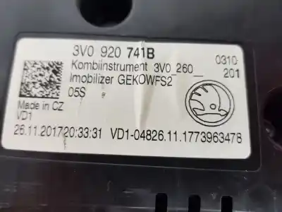 Автозапчастина б/у панель інструментів для skoda superb (3v3) 2.0 tdi посилання на oem iam 3v0920741b  3v0920741b
