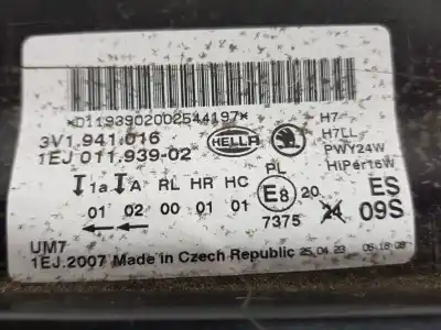 Автозапчастина б/у права фа для skoda superb (3v3) 2.0 tdi посилання на oem iam 3v1941016  3v1941016