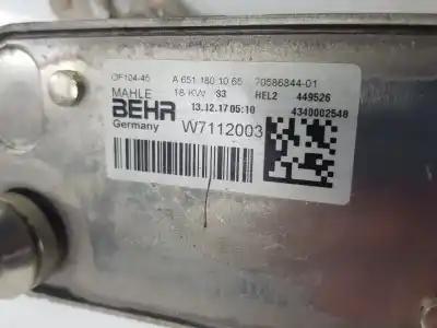 Pezzo di ricambio per auto di seconda mano Radiatore Olio per MERCEDES-BENZ CLASE A (BM 177) A 200 Edition 1 (177.087) 163 CV / 120 KW Riferimenti OEM IAM A6511801065  A65101801210