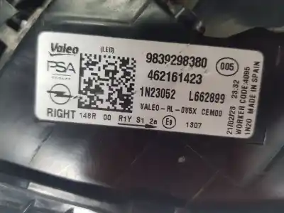 Second-hand car spare part right tailgate light for opel astra berlina 5p elegance oem iam references 9839298380