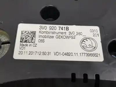 Second-hand car spare part dashboard for skoda superb berlina 3v3 active oem iam references 3v0920741b  3v0920741b