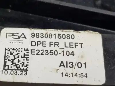 Second-hand car spare part driver left window regulator for opel astra berlina 5p elegance oem iam references 9830815080