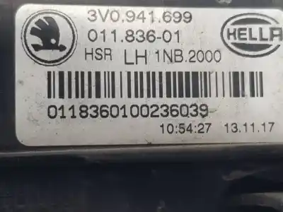Second-hand car spare part left fog light for skoda superb berlina 3v3 active oem iam references 3v0941699  3v0941699