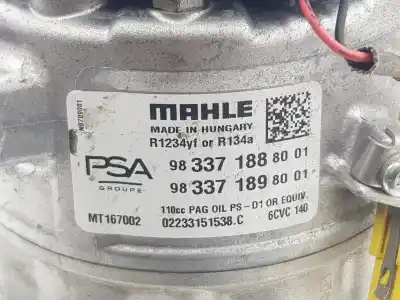 Second-hand car spare part air conditioning compressor for opel astra berlina 5p elegance oem iam references 9833718880