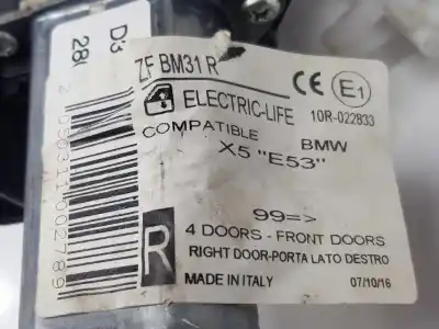 Second-hand car spare part passenger side right window regulator for bmw x5 (e53) 4.6is automático oem iam references 8254912  51338254912