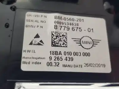 Pezzo di ricambio per auto di seconda mano pannello degli strumenti per mini mini 5-trg. (f55) one riferimenti oem iam 8779675  5a1c3f8