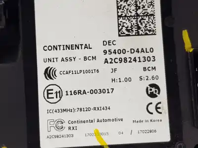Pezzo di ricambio per auto di seconda mano modulo elettronico per kia optima (jf) 1.7 crdi riferimenti oem iam 95400d4al0  95400d4al0