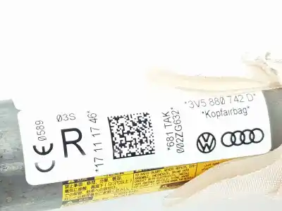 Автозапчастина б/у передня права подушка безпеки для skoda superb (3v3) 2.0 tdi посилання на oem iam 3v5880742d  3v5880742d