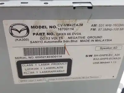 Pezzo di ricambio per auto di seconda mano sistema di navigazione gps per mazda cx5 ke style 2wd riferimenti oem iam gkk966dv0a  cvvm42f4jm