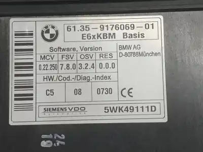 Second-hand car spare part electronic module for bmw 5 (e60) 520 d oem iam references 61359176069  5wk49111d