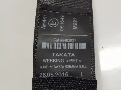 Pezzo di ricambio per auto di seconda mano cintura di sicurezza posteriore sinistra per opel mokka x selective start/stop riferimenti oem iam 95403031  42469714 Pezzo di ricambio per auto di seconda mano cintura di sicurezza posteriore sinistra per opel mokka x selective start/stop riferimenti oem iam 95403031  42469714