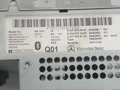 Pièce détachée automobile d'occasion système de navigation gps pour mercedes-benz clase c bm 204 berlina c 320 cdi 204.022 références oem iam a2048706994  a2048706994
