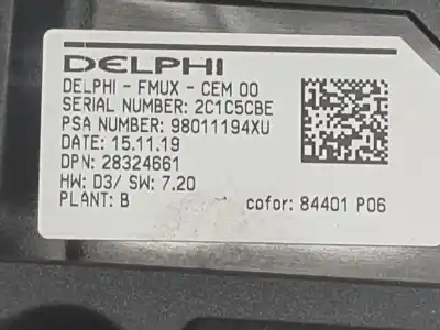 Pezzo di ricambio per auto di seconda mano comando multifunzione per citroen c4 picassospacetourer feel riferimenti oem iam 98011194xu  98011194xu