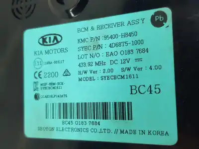 Peça sobressalente para automóvel em segunda mão módulo eletrônico por kia rio (yb) tech referências oem iam 95400h8450  95400h8450