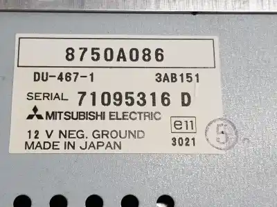 Second-hand car spare part multifunction display for mitsubishi l 200 (ka0/kb0) cabina doble intense 4x4 oem iam references 8750a086  8750a086