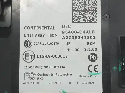 Second-hand car spare part electronic module for kia optima business oem iam references 95400d4al0  95400d4al0