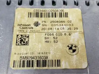 Second-hand car spare part multifunction display for mini mini (f55) cooper sd oem iam references 9294316  65509294316