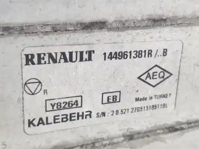 Second-hand car spare part intercooler for renault captur dynamique oem iam references 144961381r  144961381r