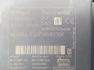 Second-hand car spare part electronic module for renault captur dynamique oem iam references 285908018r  285908018r