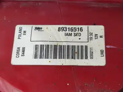 Pezzo di ricambio per auto di seconda mano luci posteriori destra per opel corsa d sport riferimenti oem iam 93189091  93189091
