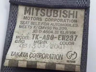 Pezzo di ricambio per auto di seconda mano cintura di sicurezza posteriore destra per mitsubishi montero (v60/v70) 3.2 di-d avance riferimenti oem iam mr606812  mr606812