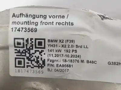 Second-hand car spare part front right knuckle for bmw x2 (f39) sdrive 20 i oem iam references 31216876854  31216876854