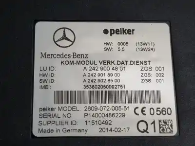 Pezzo di ricambio per auto di seconda mano modulo elettronico per clase c clase m 3.0 cdi riferimenti oem iam a2429004801  a2429004801