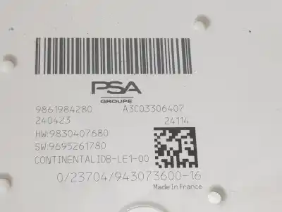 Peça sobressalente para automóvel em segunda mão caixa de fusíveis e relés por opel sin definir sin definir referências oem iam 9861984280  9846631480