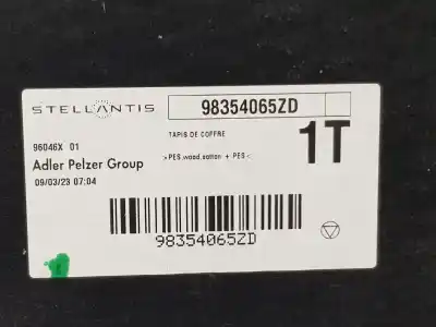 Second-hand car spare part trunk upholstery for opel astra berlina 5p elegance oem iam references 98354065zd
