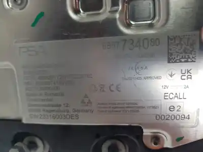 Piesă de schimb auto la mâna a doua ANTENA pentru OPEL ASTRA BERLINA 5P ELEGANCE Referințe OEM IAM 9857734080  