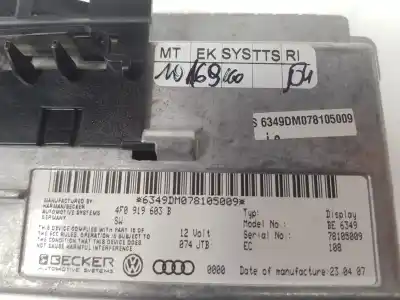 Автозапчастина б/у багатофункційний дисплей для audi q7 (4l) 4.2 v8 32v tdi biturbo 326 cv / 240 kw посилання на oem iam 4f0919603b  4f0919603b