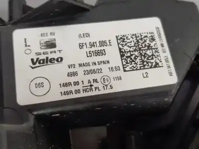 Second-hand car spare part left headlight for seat ibiza 1.0 oem iam references 6f1941005e  6f1941005e