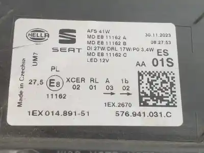 Second-hand car spare part left headlight for seat ateca (khp) style go 149 cv / 110 kw oem iam references 576941031c  576941773
