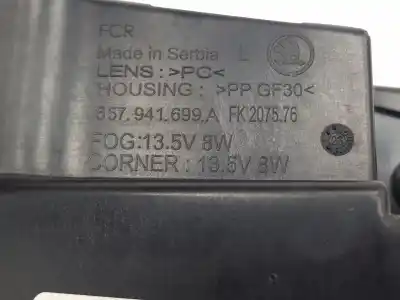 Pezzo di ricambio per auto di seconda mano fendinebbia sinistra per skoda scala nw essence riferimenti oem iam 657941699a  657941699a