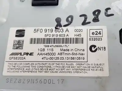 Peça sobressalente para automóvel em segunda mão display gps / multimídia por seat leon (5f1) fr 122 cv / 90 kw referências oem iam 5f0919603a  5f0919603a