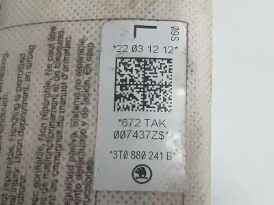 Second-hand car spare part front left side airbag for skoda superb combi (3t5) elegance oem iam references 3t0880241b  3t0880241c