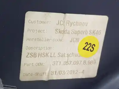 Second-hand car spare part glove compartment for skoda superb combi (3t5) elegance oem iam references 3t1857097c  3t1857097c9b9