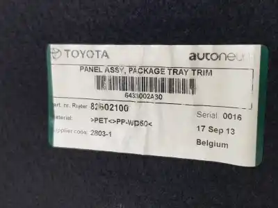 Second-hand car spare part parcel shelf for toyota auris (e18) active 90 cv / 66 kw oem iam references 6433002a30c0  6433002d30c0