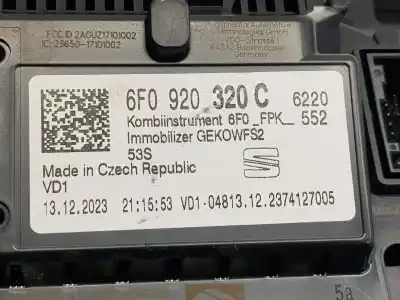Second-hand car spare part dashboard for seat arona style oem iam references 6f0920320c  6f0920320c